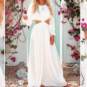 White, cut out maxi dress